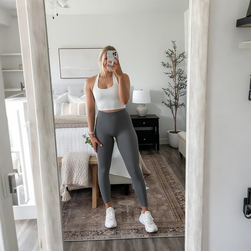 Hi Clasmix Leggings for Women 3 Pack Black Grey Tan-High Wasited Tummy Control Yoga Pants Clothing with Pockets Butt Lift Non See Through Compression Scrunch Seamless Squat Proof S-M - Image 4